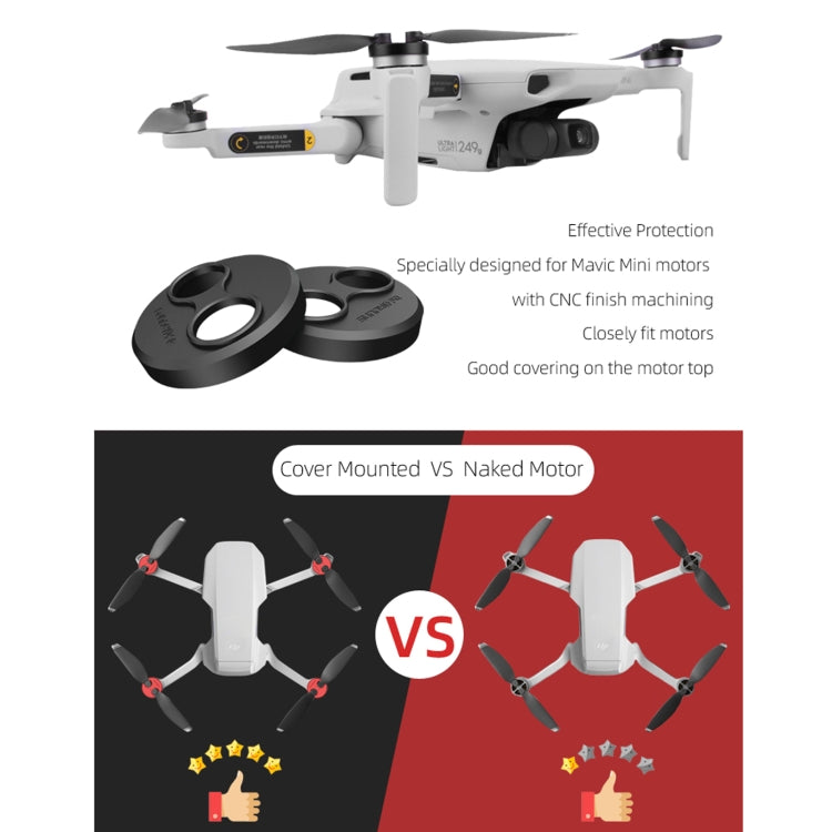 Cubierta Sunnylife Polvo impermeable al aluminio del motor para DJI Mavic Mini / Mini 3 Pro / Mini SE (rojo) para DJI DJI Ma…