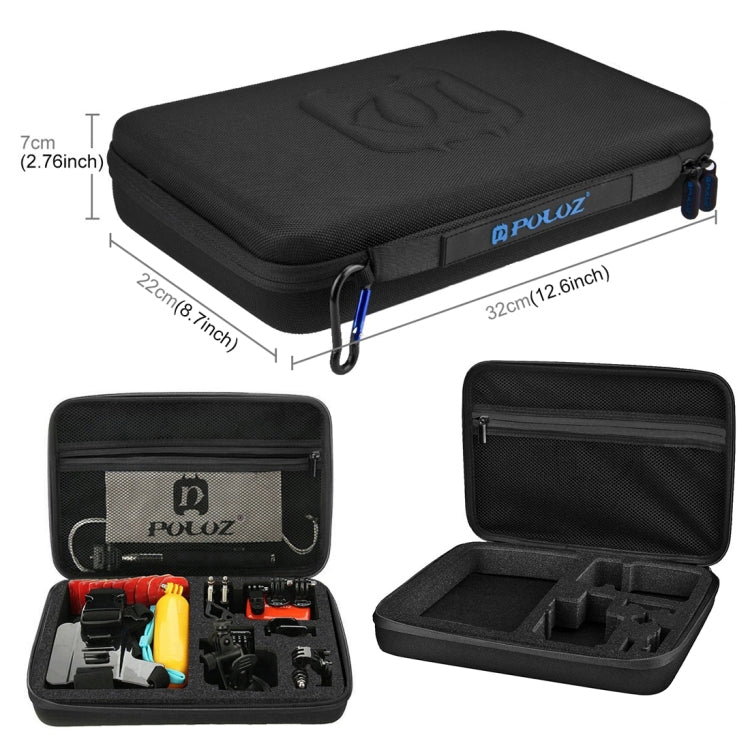 Kits Accesorios PULUZ 53 en 1 combinados Total Ultimate con estuche de EVA (correa para el pecho + soporte con ventosa + bra…