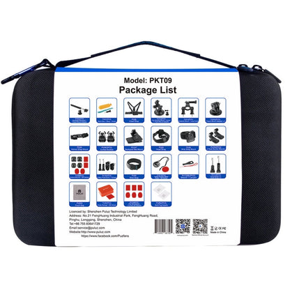 Kits Accesorios PULUZ 53 en 1 combinados Total Ultimate con estuche de EVA (correa para el pecho + soporte con ventosa + bra…