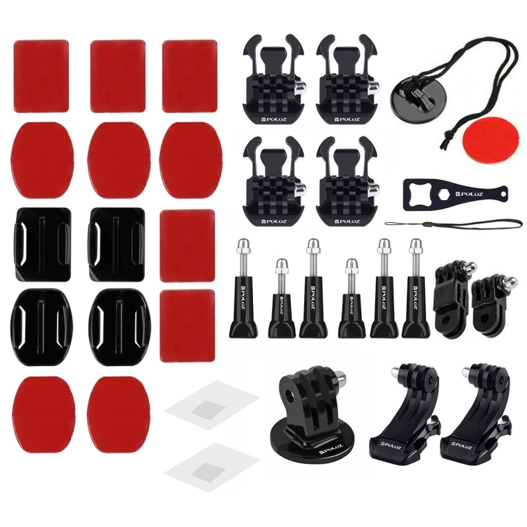 Kits combinados definitivos de accesorios PULUZ 45 en 1 con estuche de EVA (correa para el pecho + soporte con ventosa + bra…