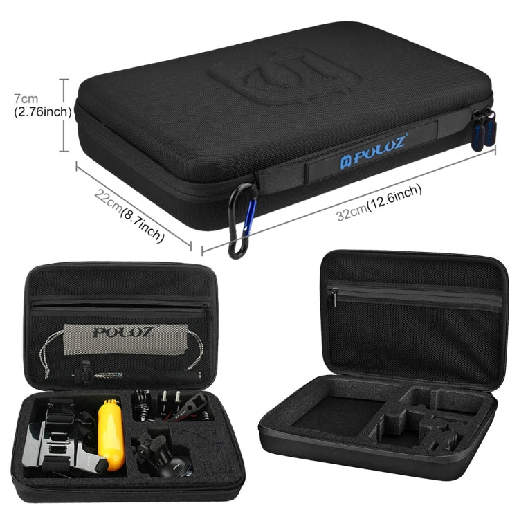 Kits combinados de accesorios PULUZ 20 en 1 con estuche EVA (correa para el pecho + correa para la cabeza + soporte con vent…