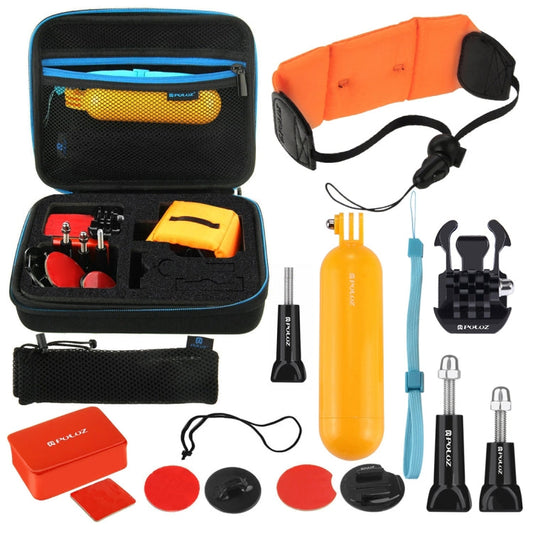 Kits combinados de accesorios de surf PULUZ 14 en 1 con estuche de EVA (empuñadura Bobber + esponja flotante + hebilla de li…