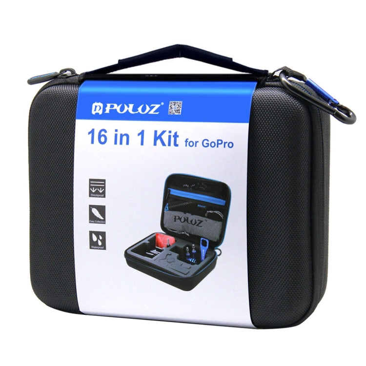 Kits combinados de accesorios de metal CNC PULUZ 16 en 1 con estuche EVA (tornillos + soportes de superficie + adaptador de……