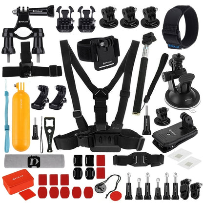 Kits [US Almacén] combinados de accesorios PULUZ 53 en 1 (correa para el pecho + soporte con ventosa + brazos pivotantes de…