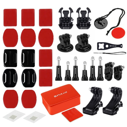 Kits Accesorios PULUZ 53 en 1 combinados Total Ultimate con estuche de EVA naranja (correa para el pecho + soporte con vento…