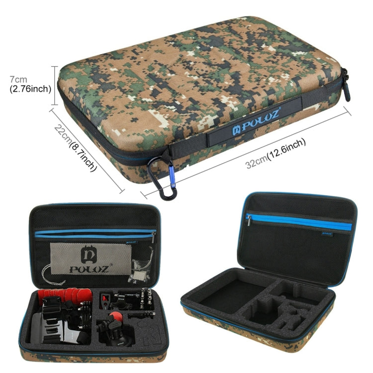 Kits combinados definitivos de accesorios PULUZ 45 en 1 con estuche EVA de camuflaje (correa para el pecho + soporte con ven…