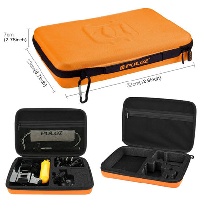 Kits combinados de accesorios PULUZ 20 en 1 con estuche EVA naranja (correa para el pecho + correa para la cabeza + soporte……