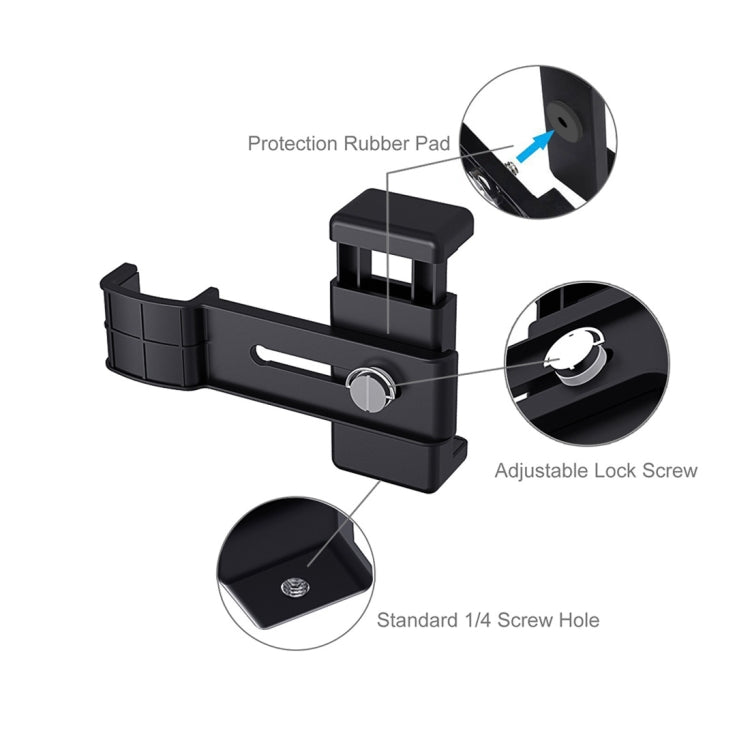 Soporte de montaje de soporte Abrazadera de fijación para teléfono inteligente PULUZ de 1/4 pulgadas + Kits de montaje de tr…