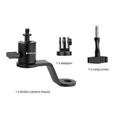 Soporte para cámara de acción de aleación de aluminio para espejo retrovisor de motocicleta PULUZ (negro) — imagen 9