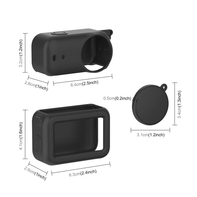 Funda protectora de silicona 3 en 1 para módulo de transmisión, lente y cuerpo Osmo Nano PULUZ (negra) para DJI Osmo — image…