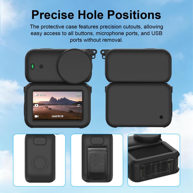 Funda protectora de silicona 3 en 1 para módulo de transmisión, lente y cuerpo Osmo Nano PULUZ (negra) para DJI Osmo — image…