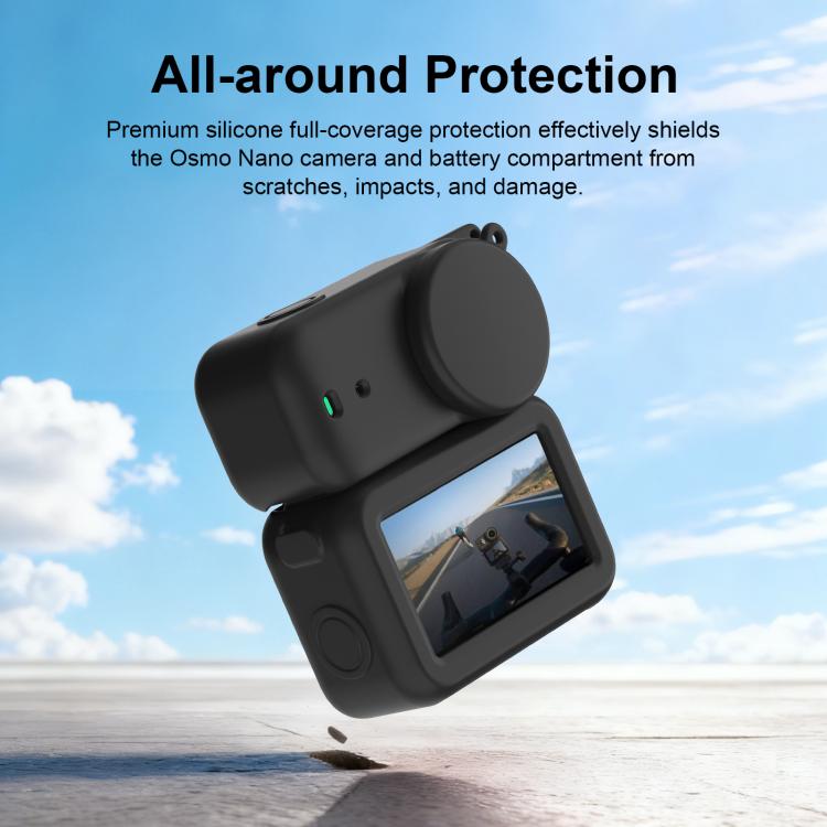 Funda protectora de silicona 3 en 1 para módulo de transmisión, lente y cuerpo Osmo Nano PULUZ (negra) para DJI Osmo — image…