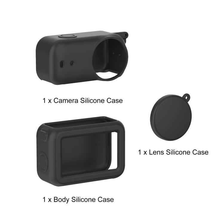 Funda protectora de silicona 3 en 1 para módulo de transmisión, lente y cuerpo Osmo Nano PULUZ (negra) para DJI Osmo — image…