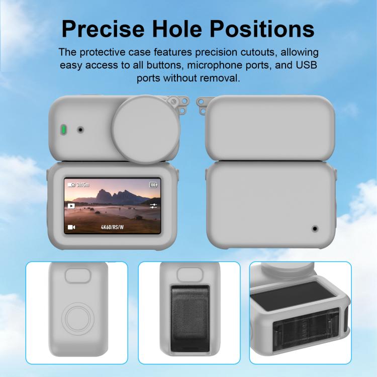 Funda protectora de silicona 3 en 1 para módulo de transmisión, lente y cuerpo Osmo Nano PULUZ (Gris) para DJI Osmo — imagen…