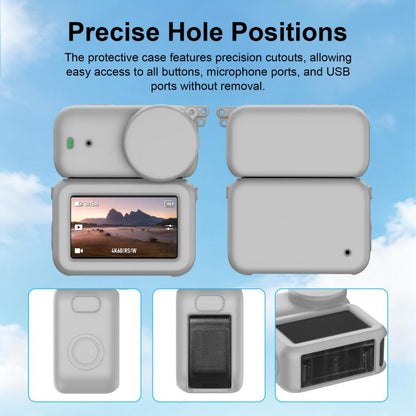 Funda protectora de silicona 3 en 1 para módulo de transmisión, lente y cuerpo Osmo Nano PULUZ (Gris) para DJI Osmo — imagen…