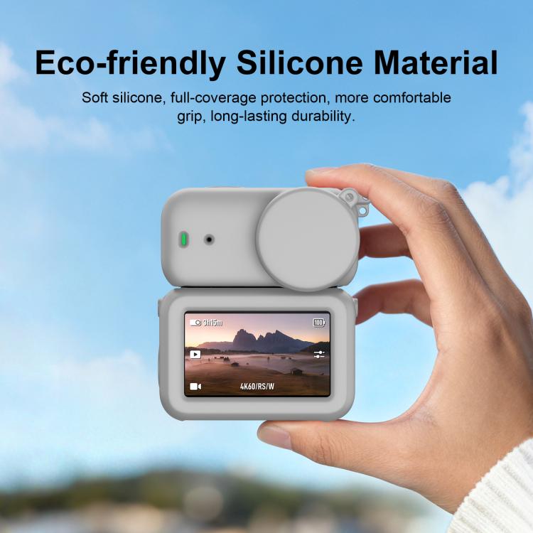 Funda protectora de silicona 3 en 1 para módulo de transmisión, lente y cuerpo Osmo Nano PULUZ (Gris) para DJI Osmo — imagen…