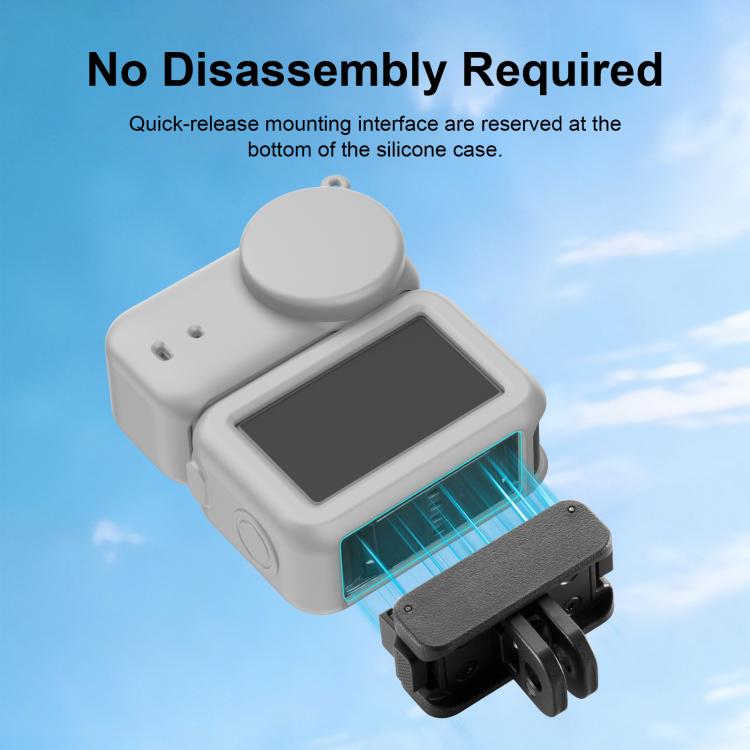 Funda protectora de silicona 3 en 1 para módulo de transmisión, lente y cuerpo Osmo Nano PULUZ (Gris) para DJI Osmo — imagen…