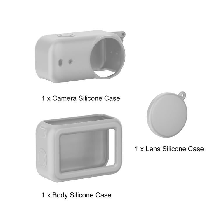 Funda protectora de silicona 3 en 1 para módulo de transmisión, lente y cuerpo Osmo Nano PULUZ (Gris) para DJI Osmo — imagen…