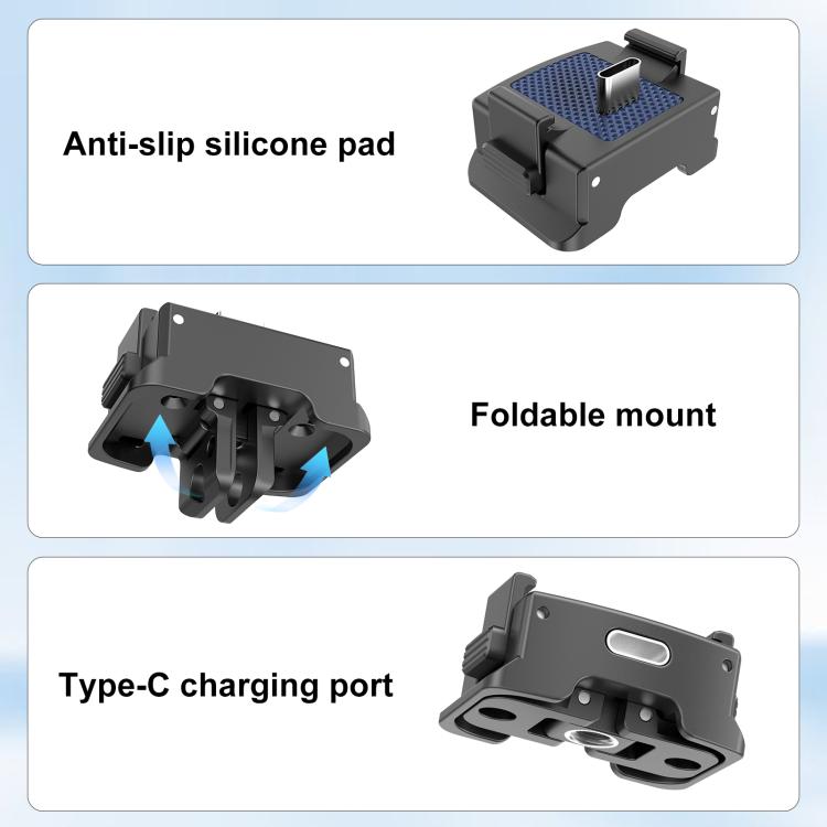 Base adaptadora de carga de liberación rápida de plástico PULUZ para DJI Osmo Pocket 3 (negra) — imagen 4