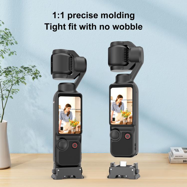 Base adaptadora de carga de liberación rápida de plástico PULUZ para DJI Osmo Pocket 3 (negra) — imagen 5