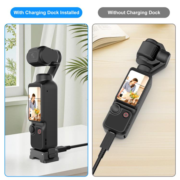 Base adaptadora de carga de liberación rápida de plástico PULUZ para DJI Osmo Pocket 3 (negra) — imagen 8