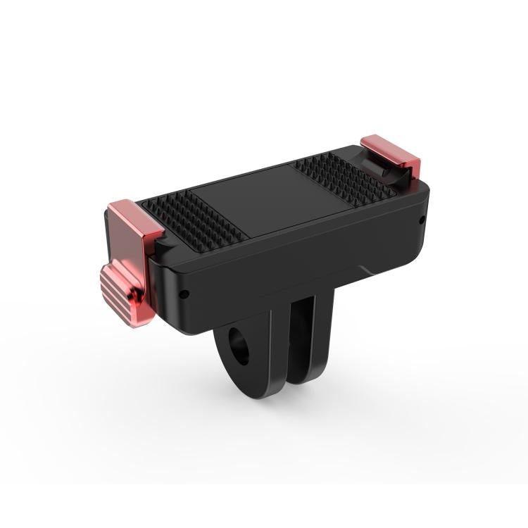 Base de montaje magnética de liberación rápida de plástico PULUZ de dos garras para DJI Osmo Action 6 (negra) — imagen 3