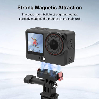 Base de montaje magnética de liberación rápida de plástico PULUZ de dos garras para DJI Osmo Action 6 (negra) — imagen 5