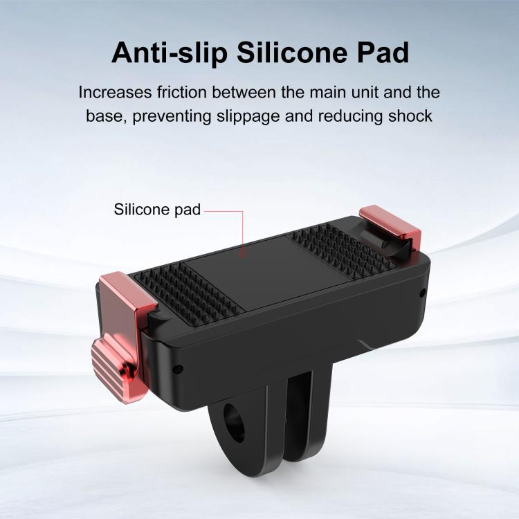 Base de montaje magnética de liberación rápida de plástico PULUZ de dos garras para DJI Osmo Action 6 (negra) — imagen 6