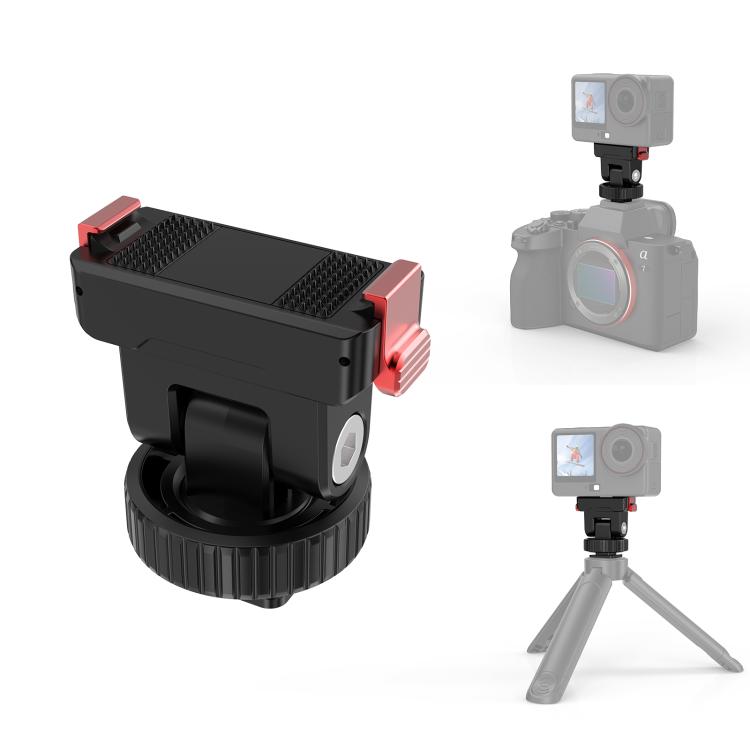Base de montaje de liberación rápida para gimbal PULUZ de plástico para DJI Osmo Action 6 (negra)