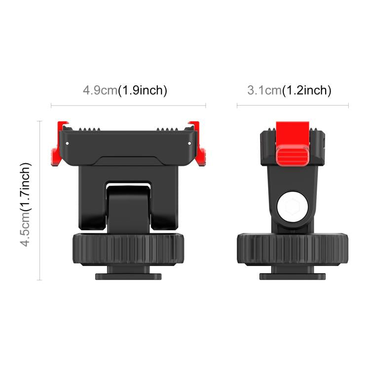 Base de montaje de liberación rápida para gimbal PULUZ de plástico para DJI Osmo Action 6 (negra) — imagen 3