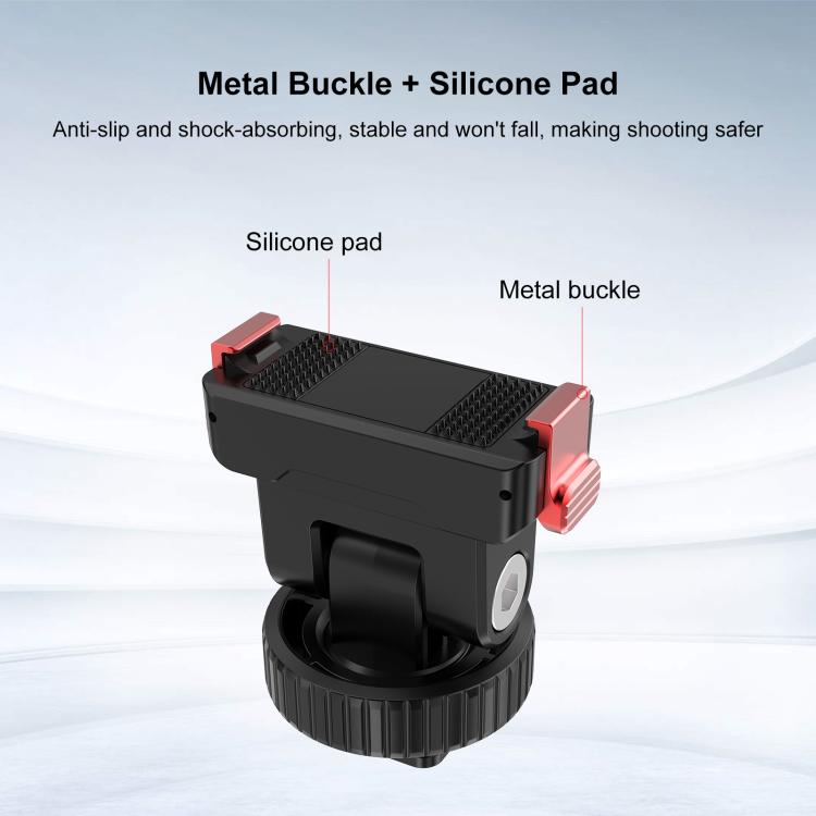 Base de montaje de liberación rápida para gimbal PULUZ de plástico para DJI Osmo Action 6 (negra) — imagen 4