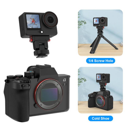 Base de montaje de liberación rápida para gimbal PULUZ de plástico para DJI Osmo Action 6 (negra) — imagen 5