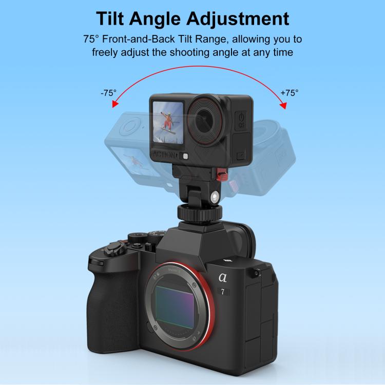Base de montaje de liberación rápida para gimbal PULUZ de plástico para DJI Osmo Action 6 (negra) — imagen 6