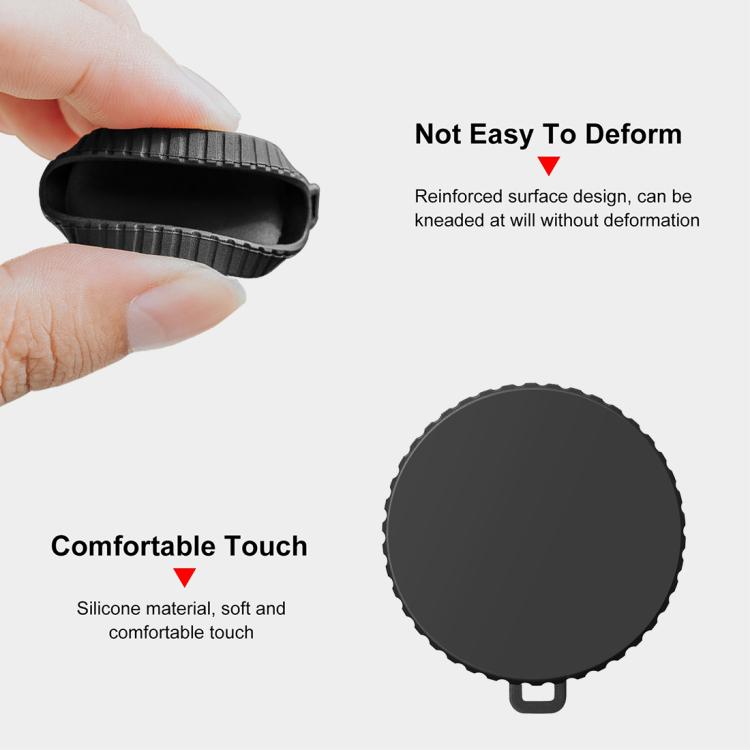 Tapa de lente de silicona PULUZ con correa para DJI Osmo Action 6 (negra) — imagen 3