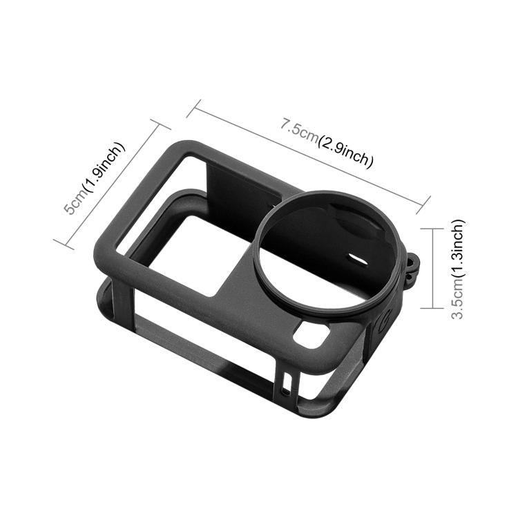 Funda protectora de silicona PULUZ con correa para la muñeca y tapa de lente para DJI Osmo Action 6 (negra) — imagen 4