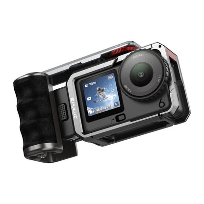 Jaula de cámara Adaptador de expansión de metálica PULUZ con empuñadura de titanio para DJI Osmo Action 6 — imagen 3