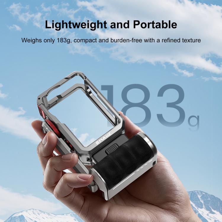 Jaula de cámara Adaptador de expansión de metálica PULUZ con empuñadura de titanio para DJI Osmo Action 6 — imagen 6