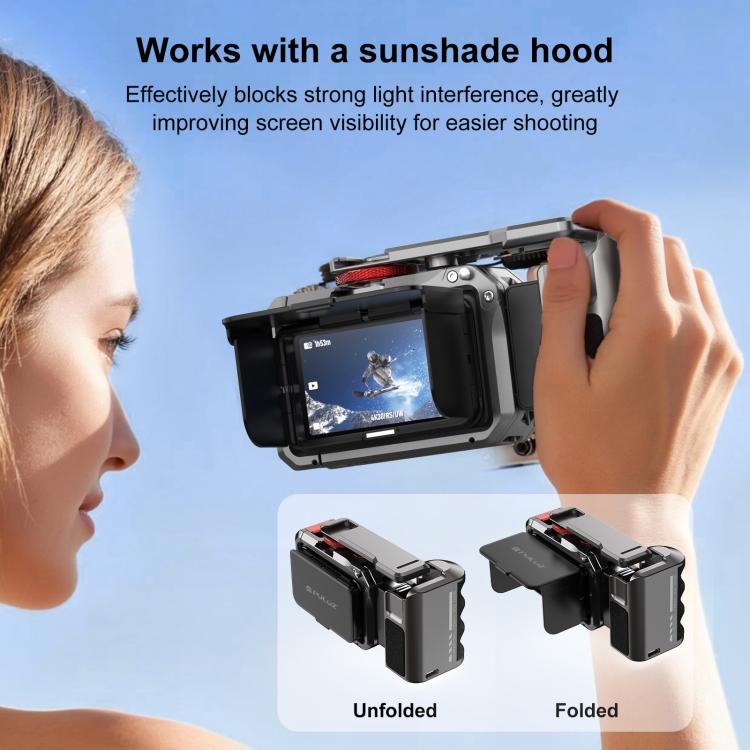 Jaula de cámara Adaptador de expansión de metálica PULUZ con empuñadura de titanio para DJI Osmo Action 6 — imagen 8