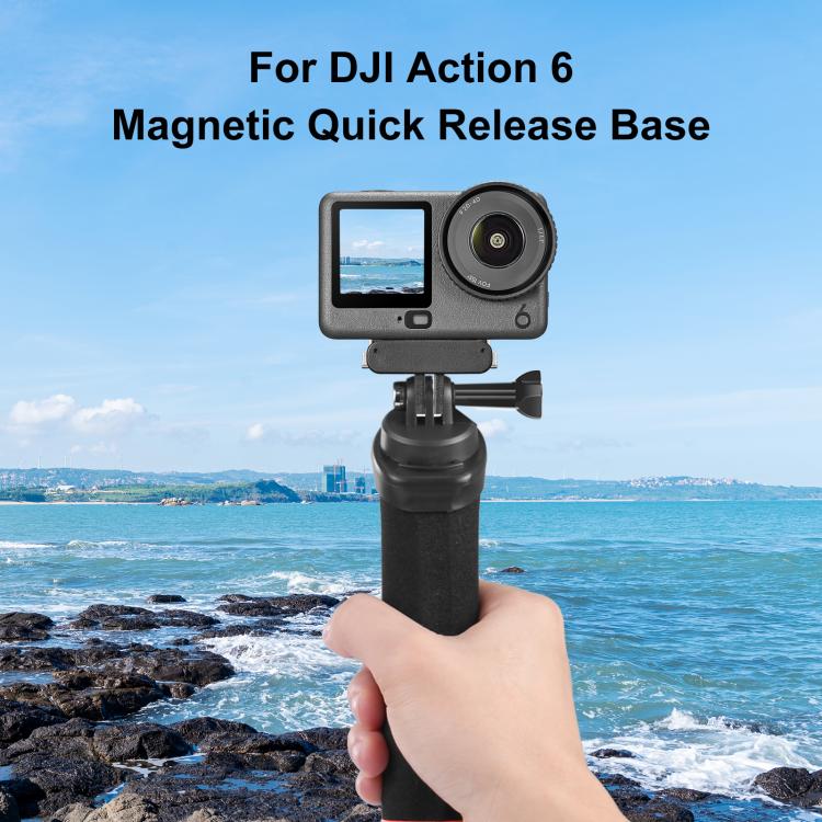 Soporte de base magnética de liberación rápida de plástico PULUZ para DJI Osmo Action 6 (negro) — imagen 2