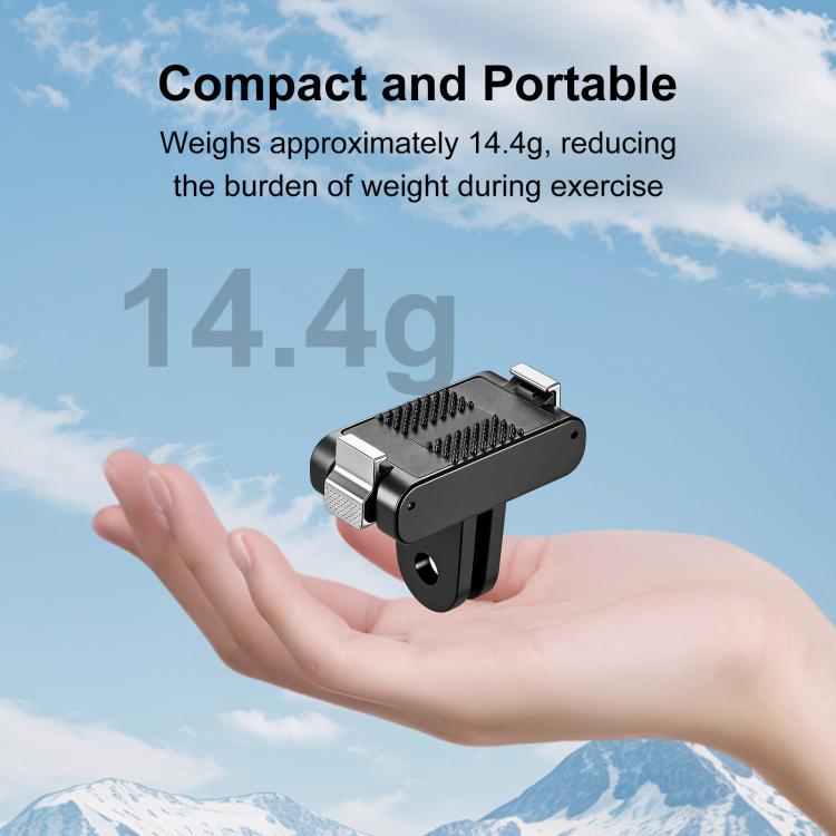 Soporte de base magnética de liberación rápida de plástico PULUZ para DJI Osmo Action 6 (negro) — imagen 6