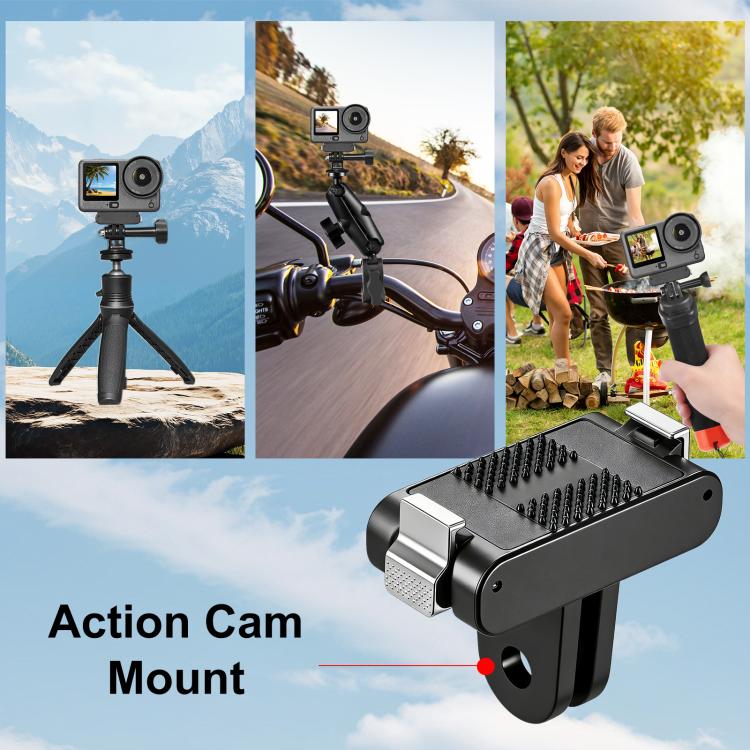 Soporte de base magnética de liberación rápida de plástico PULUZ para DJI Osmo Action 6 (negro) — imagen 7