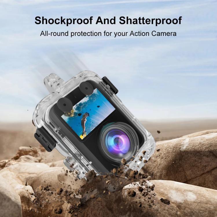 Estuche impermeable para cámara PULUZ de 40 m de profundidad, carcasa de buceo, cubierta subacuática para DJI Osmo 360 (tran…