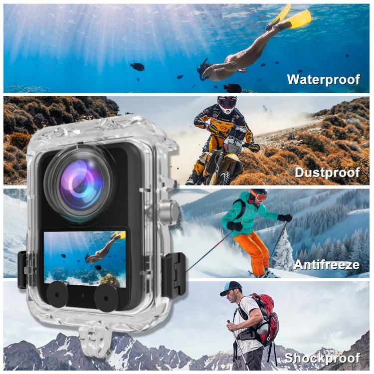 Estuche impermeable para cámara PULUZ de 40 m de profundidad, carcasa de buceo, cubierta subacuática para DJI Osmo 360 (tran…