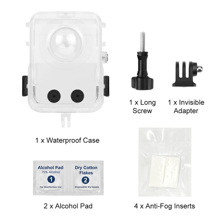 Estuche impermeable para cámara PULUZ de 40 m de profundidad, carcasa de buceo, cubierta subacuática para DJI Osmo 360 (tran…