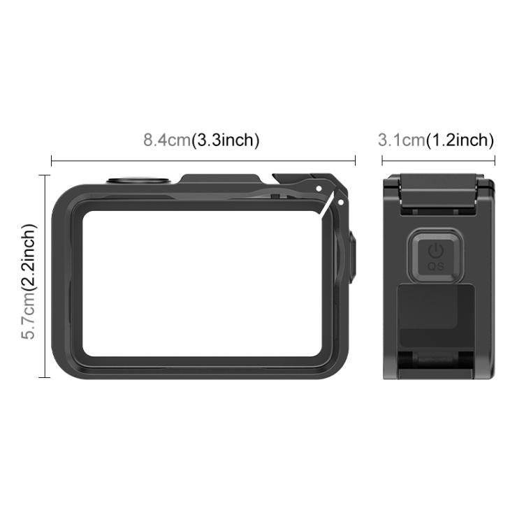 Marco adaptador de expansión vertical-horizontal con zapata fría para DJI Osmo Action 6 (negro) — imagen 3