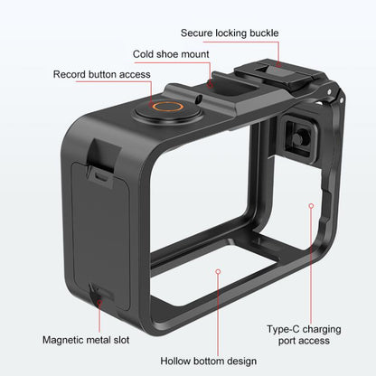 Marco adaptador de expansión vertical-horizontal con zapata fría para DJI Osmo Action 6 (negro) — imagen 4
