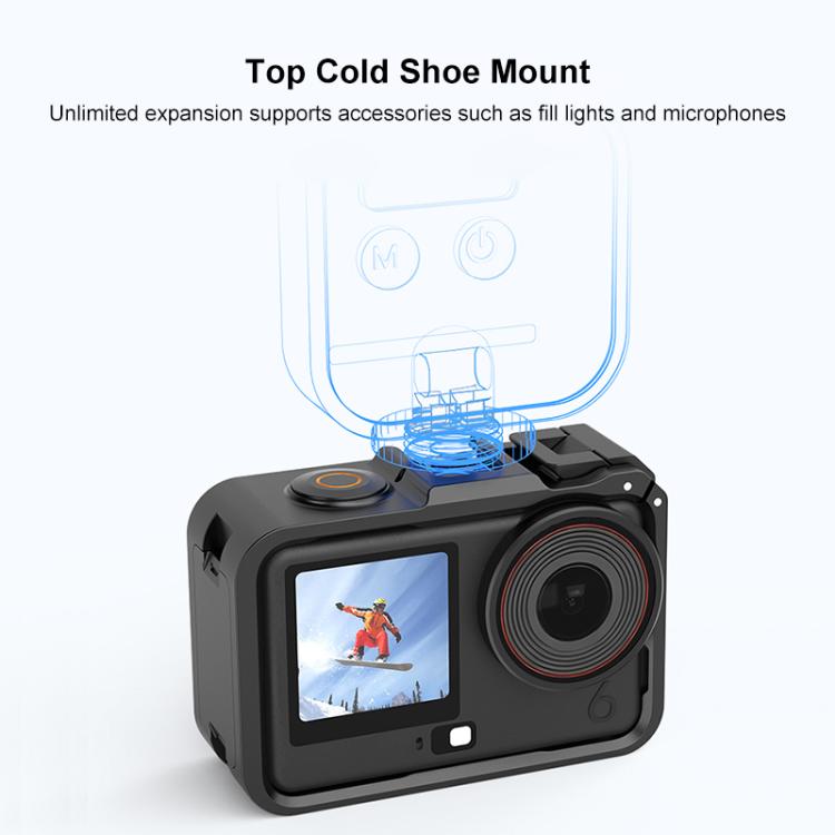 Marco adaptador de expansión vertical-horizontal con zapata fría para DJI Osmo Action 6 (negro) — imagen 5
