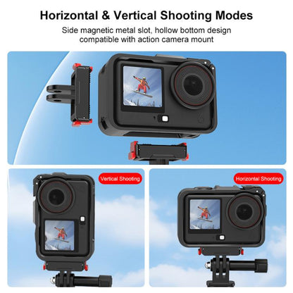 Marco adaptador de expansión vertical-horizontal con zapata fría para DJI Osmo Action 6 (negro) — imagen 7