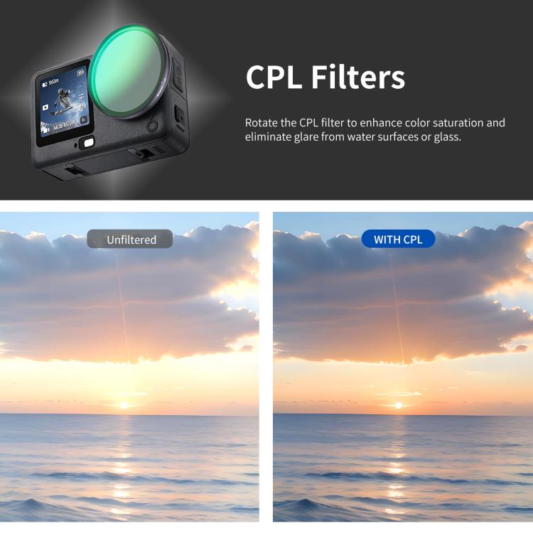 Filtro de lente CPL para cámara de acción PULUZ para DJI Osmo Action 6 — imagen 6