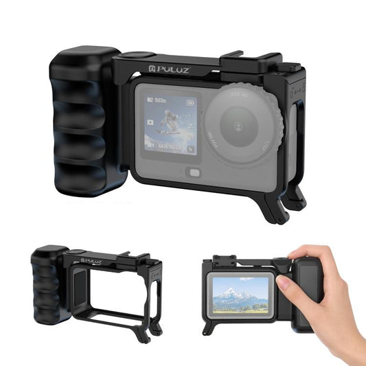 Empuñadura de plástico ABS con zapata fría para DJI Osmo Action 6 (negro)